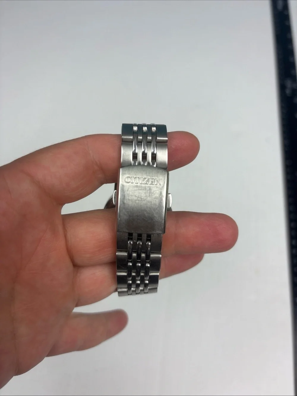 Citizen Quartz Day Date WR 50 Men Watch Stainless Steel Black Dial 2500-S029198
